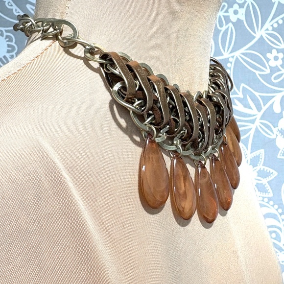 necklace chain leather vintage adjustable 16" to 19" - Picture 5 of 16